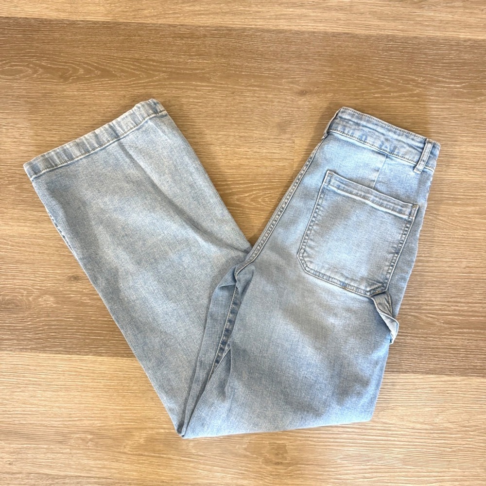 Bagatelle Carpenter Jeans Womens 27 Light Wash Wide Leg High Rise 83528